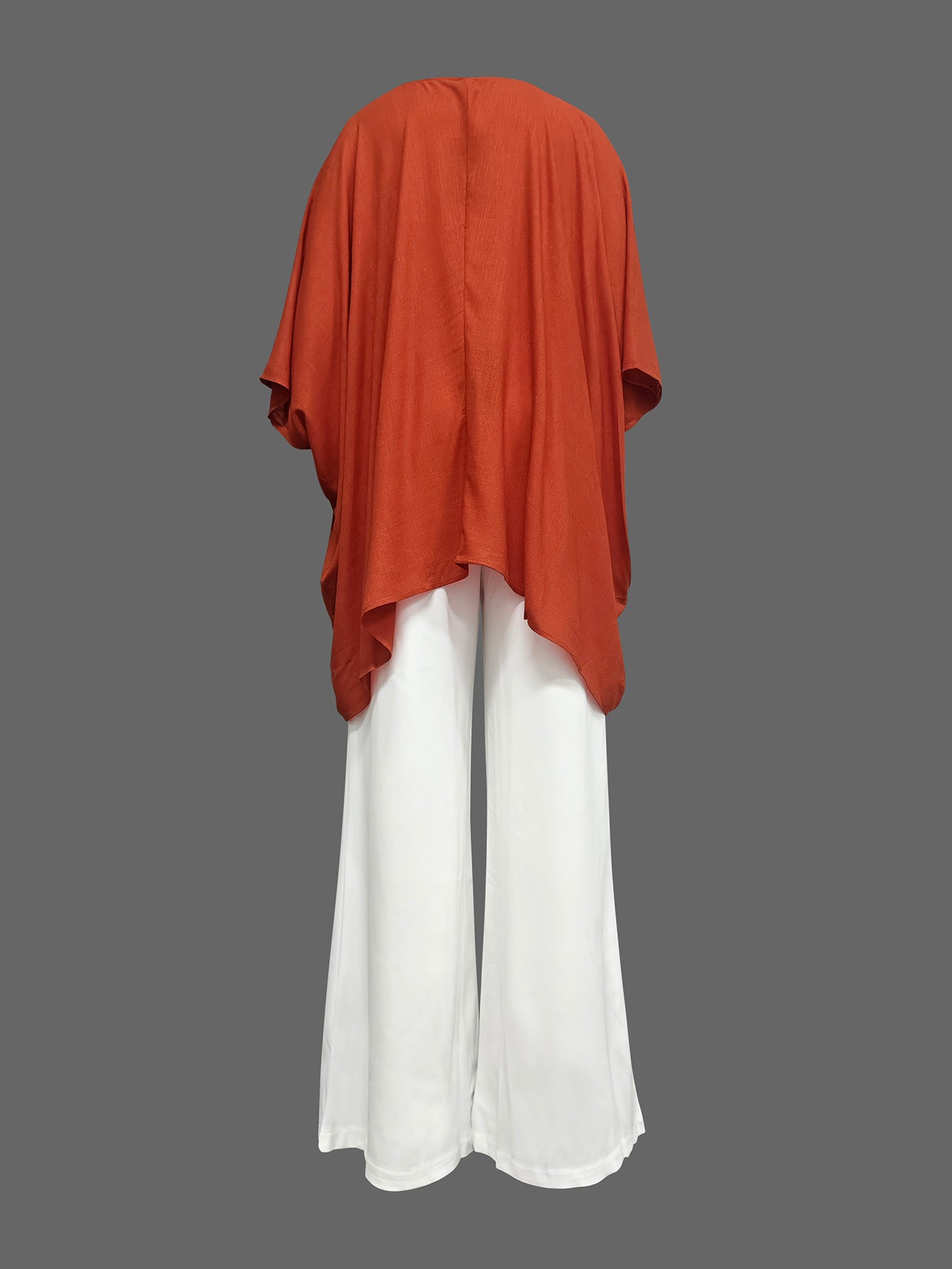 Batwing Sleeves Half Sleeves Solid Color Striped Round-Neck Two Pieces Set
