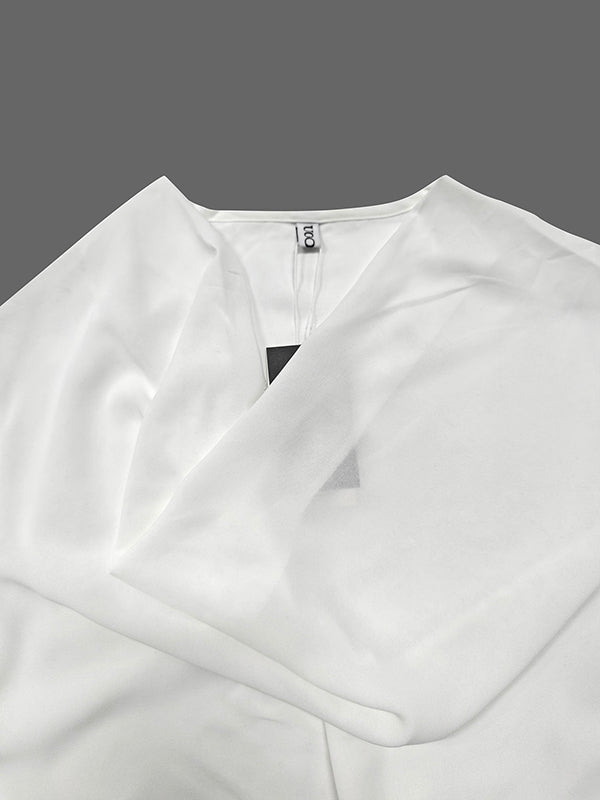 Original Irregular Casual Solid Color Pleated T-Shirt Top