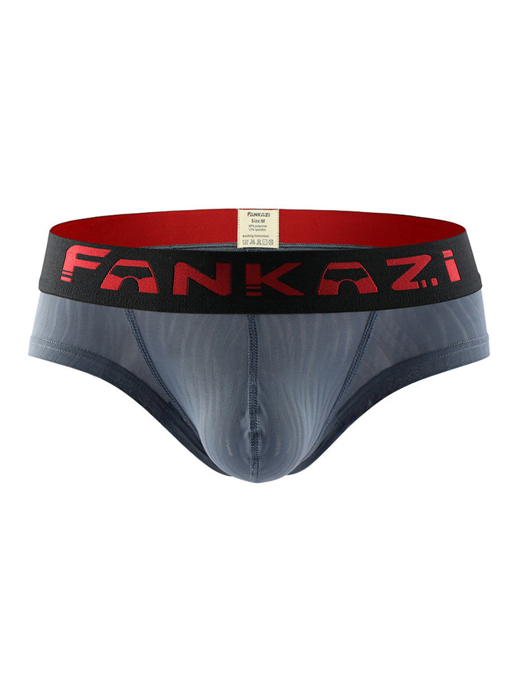3 Pack Men's Striped U-Pouch Breathable Casual Briefs