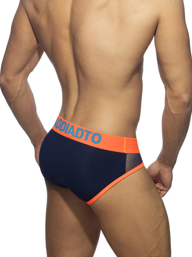 2-pack Men's Neon Mesh High-elastic U-convex Three-dimensional Pouch Sports Briefs