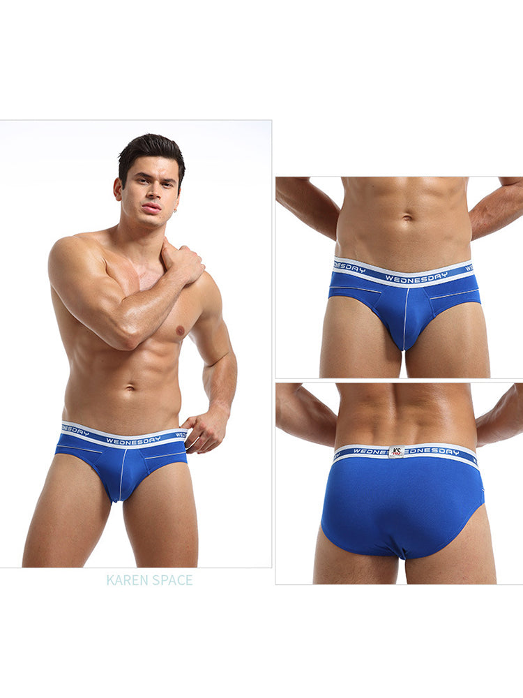 3 Pack Men's Comfortable Sporty Breathable Low-Waist Sexy Briefs