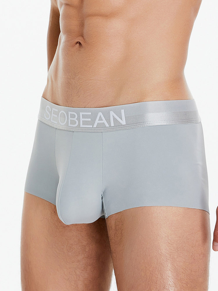 3 Pack Men's Ice Silk Solid Color Breathable Antibacterial Trunks