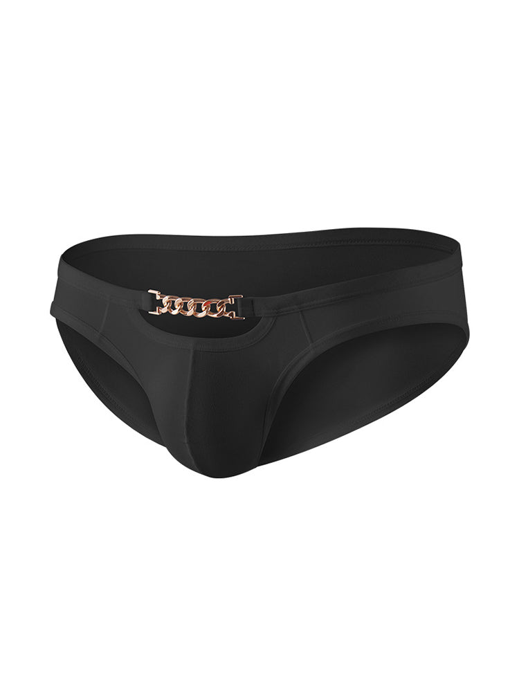 2 Pack Men's U-Pouch Design Metal-Clasp Thin Briefs
