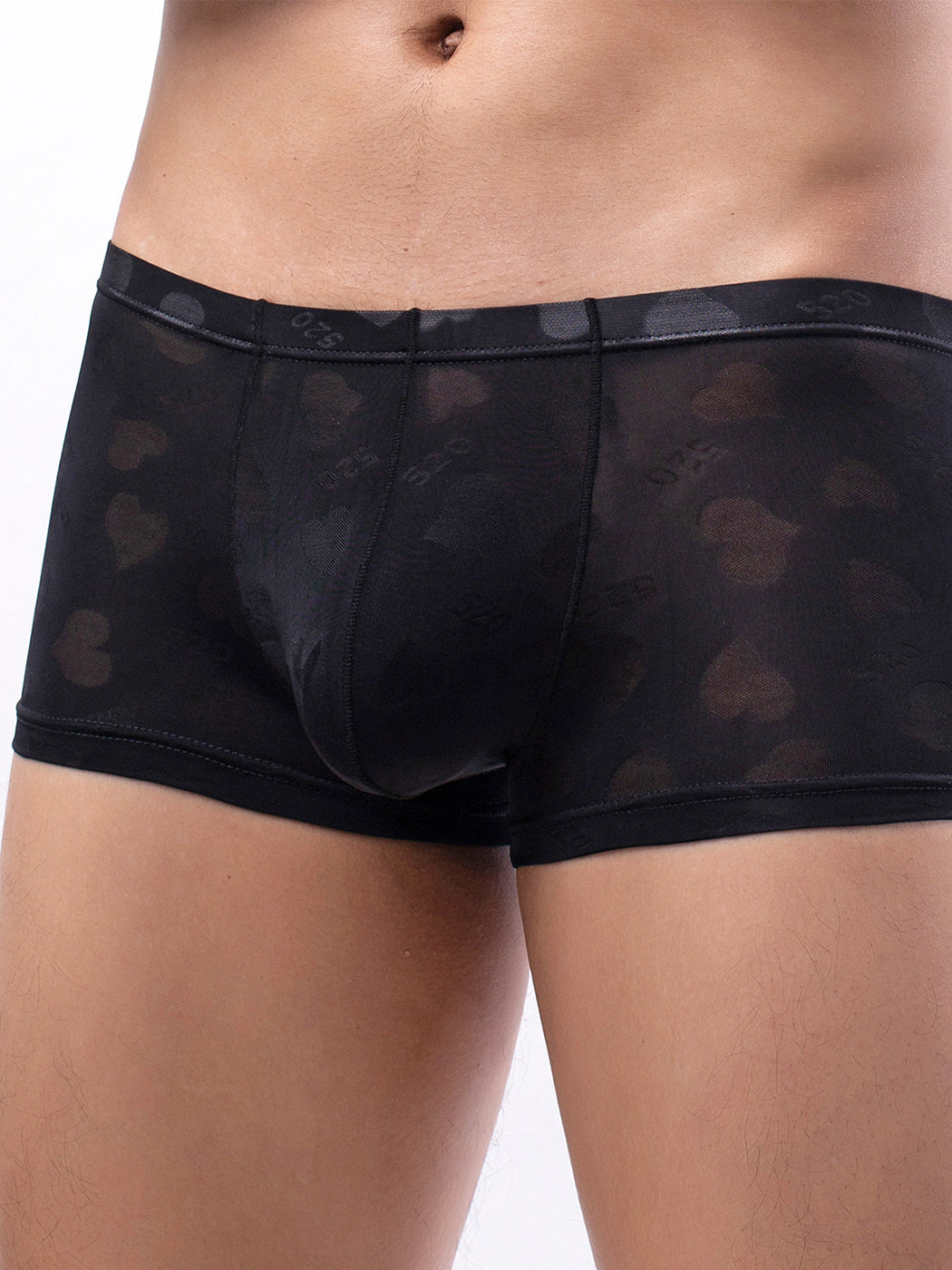 4 Pack Men's Sexy Heart Mesh Trunks