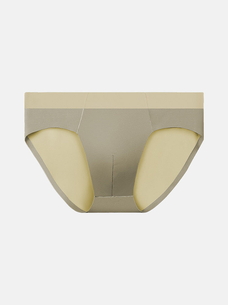 Men's Seamless Spliced Color Pouch Briefs