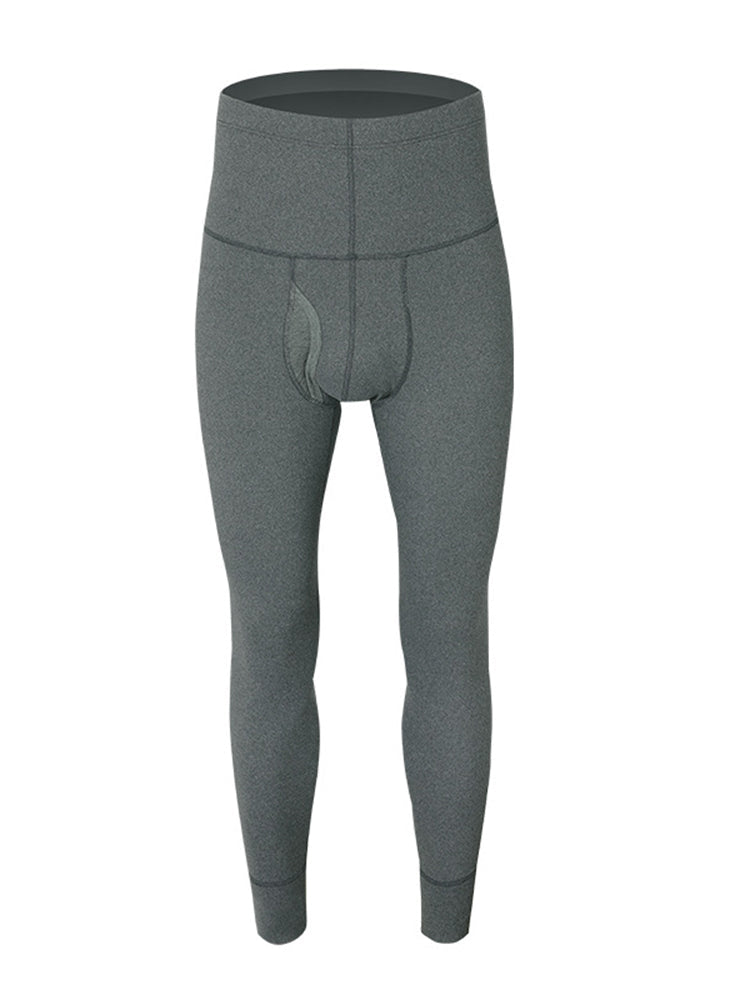 Men's High Waist Plus Fleece Cotton Warm Pants with with Fly