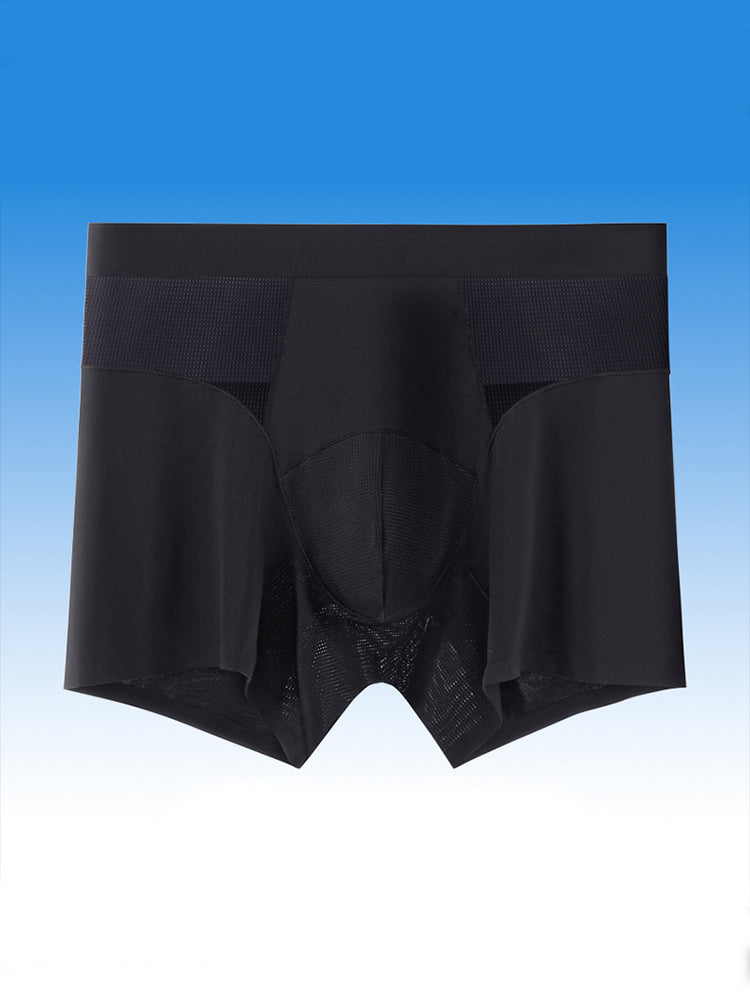2 Pack Men's Modal Seamless Antibacterial Anti-Chafing Leg Boxers Briefs & Midway Briefs