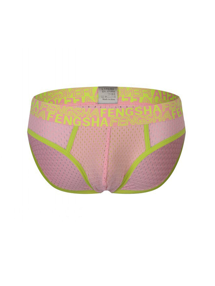 2-pack Men's Breathable Mesh Briefs with U-shaped Convex Pockets