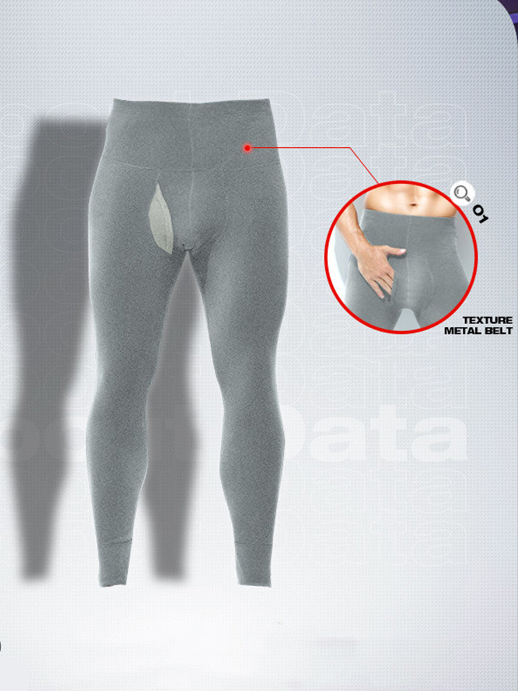 Men's High Waist Plus Fleece Cotton Warm Pants with with Fly