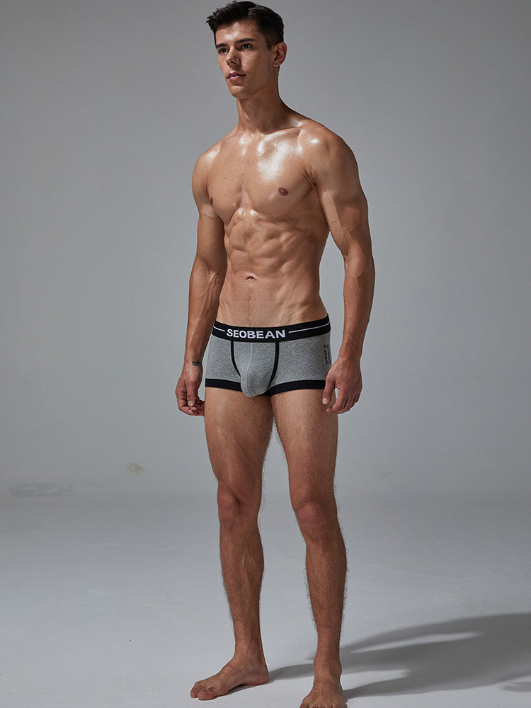 2 Pack Men's Stretch Cotton Breathable Colourway Contrast Trunks