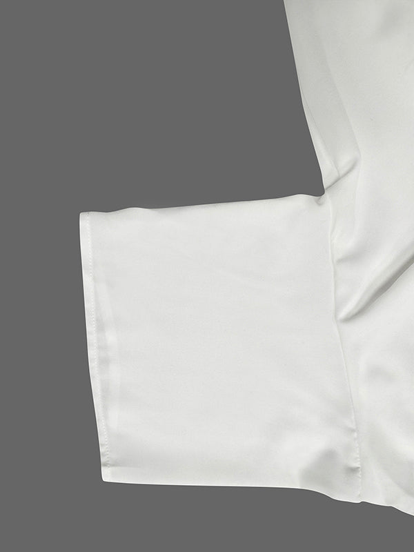 Original Irregular Casual Solid Color Pleated T-Shirt Top