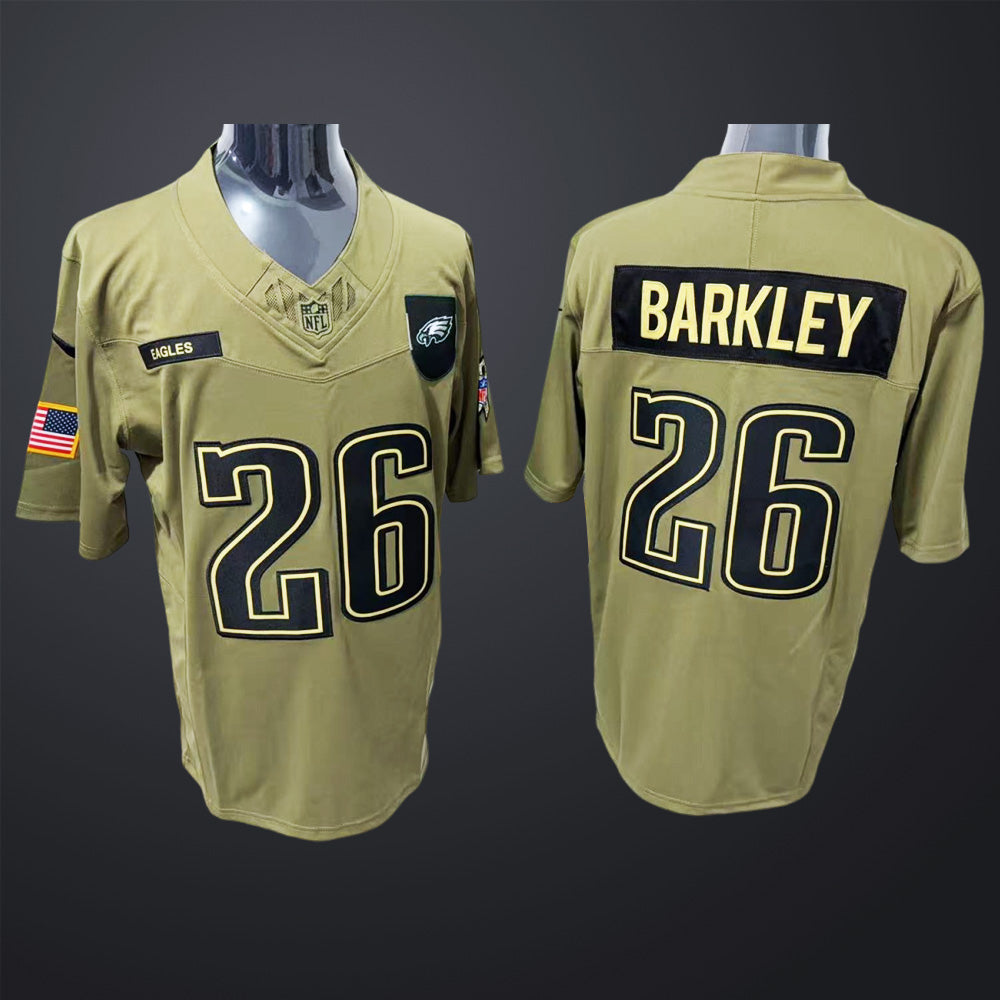 Men’s Philadelphia Eagles #26 Barkley Salute to service 2025 jersey
