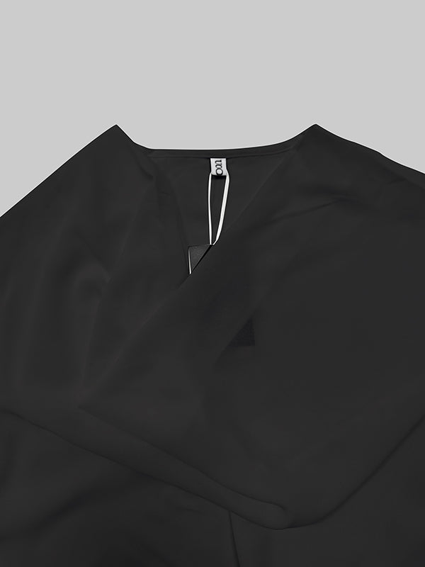 Original Irregular Casual Solid Color Pleated T-Shirt Top