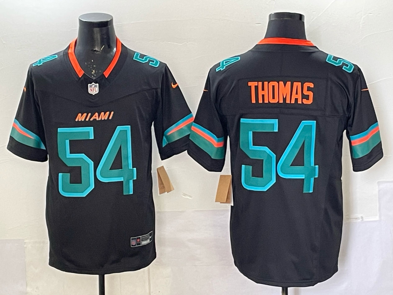 Men’s Miami Dolphins Zach Thomas #54 Pitch Blue 2025 Rivalries Collection Limited Jersey