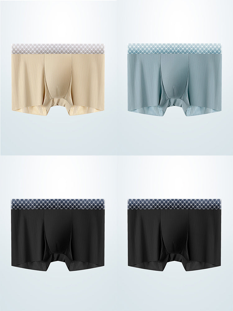 4 Pack Breathable Support Pouch Trunks For Men