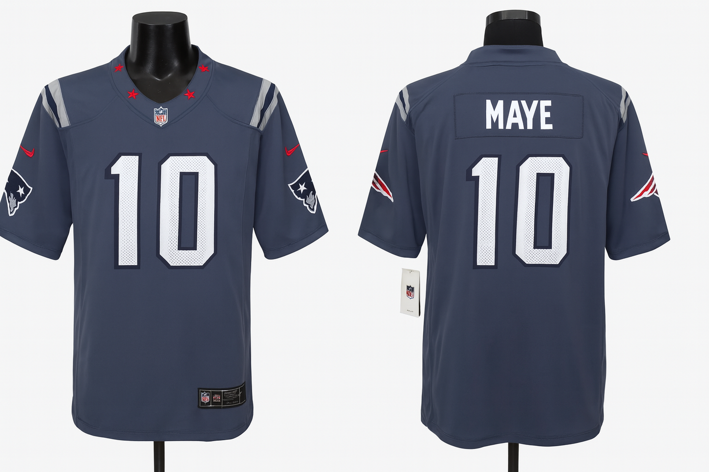 Men's New England Patriots Drake Maye #10 Storm Blue 2025 Rivalries Collection Limited Jersey