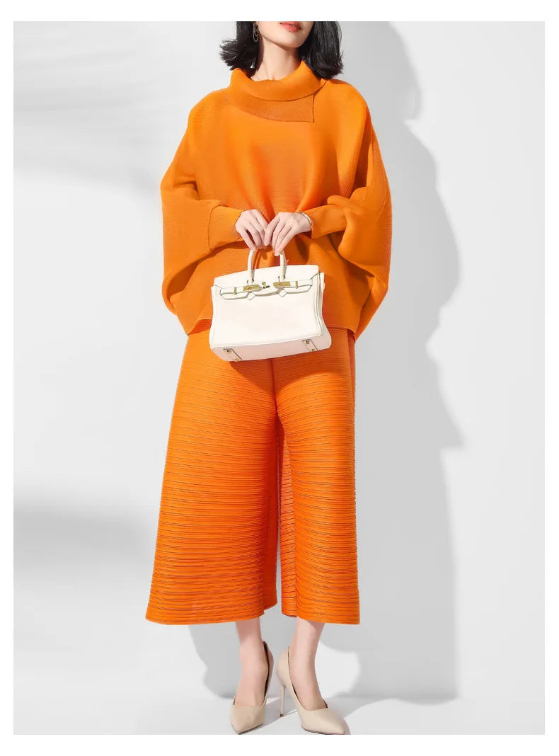 Designer Pleated Culotte Trousers & Top Set