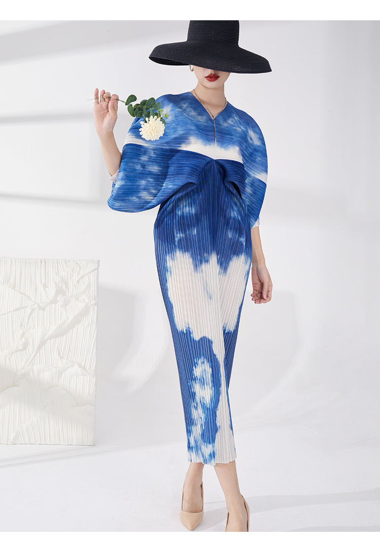 Women's Cloudscape Pleated Midi Dress
