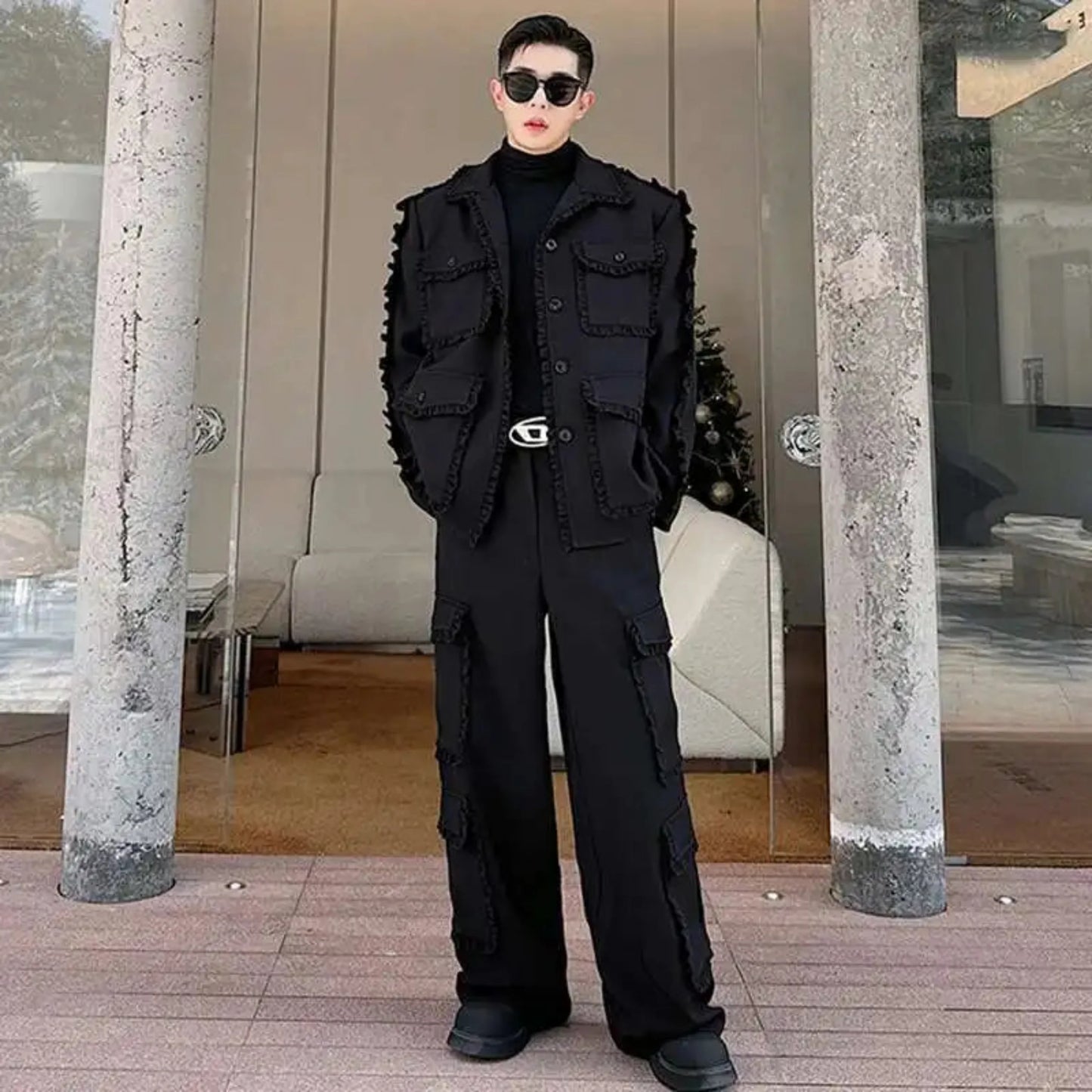 Men's Twill Wide-Leg Japanese Set
