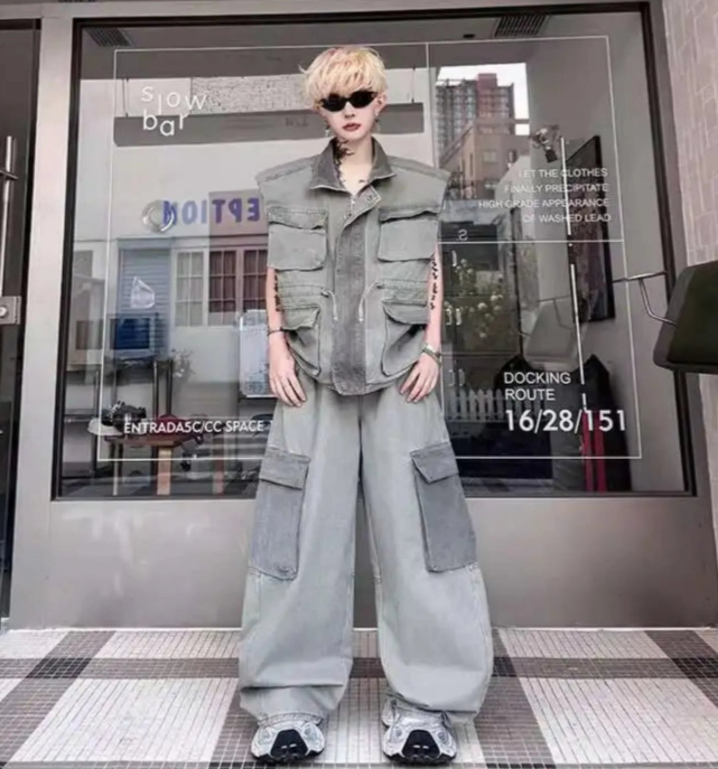 Men's Streetwear Cargo Vest & Pants