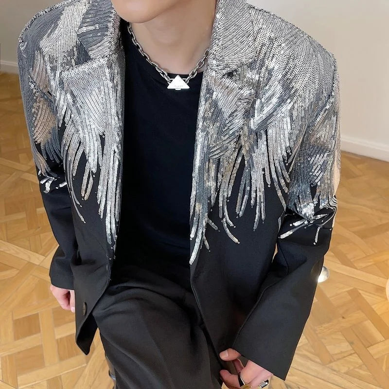 Men's Elite Feather Sequin Blazer