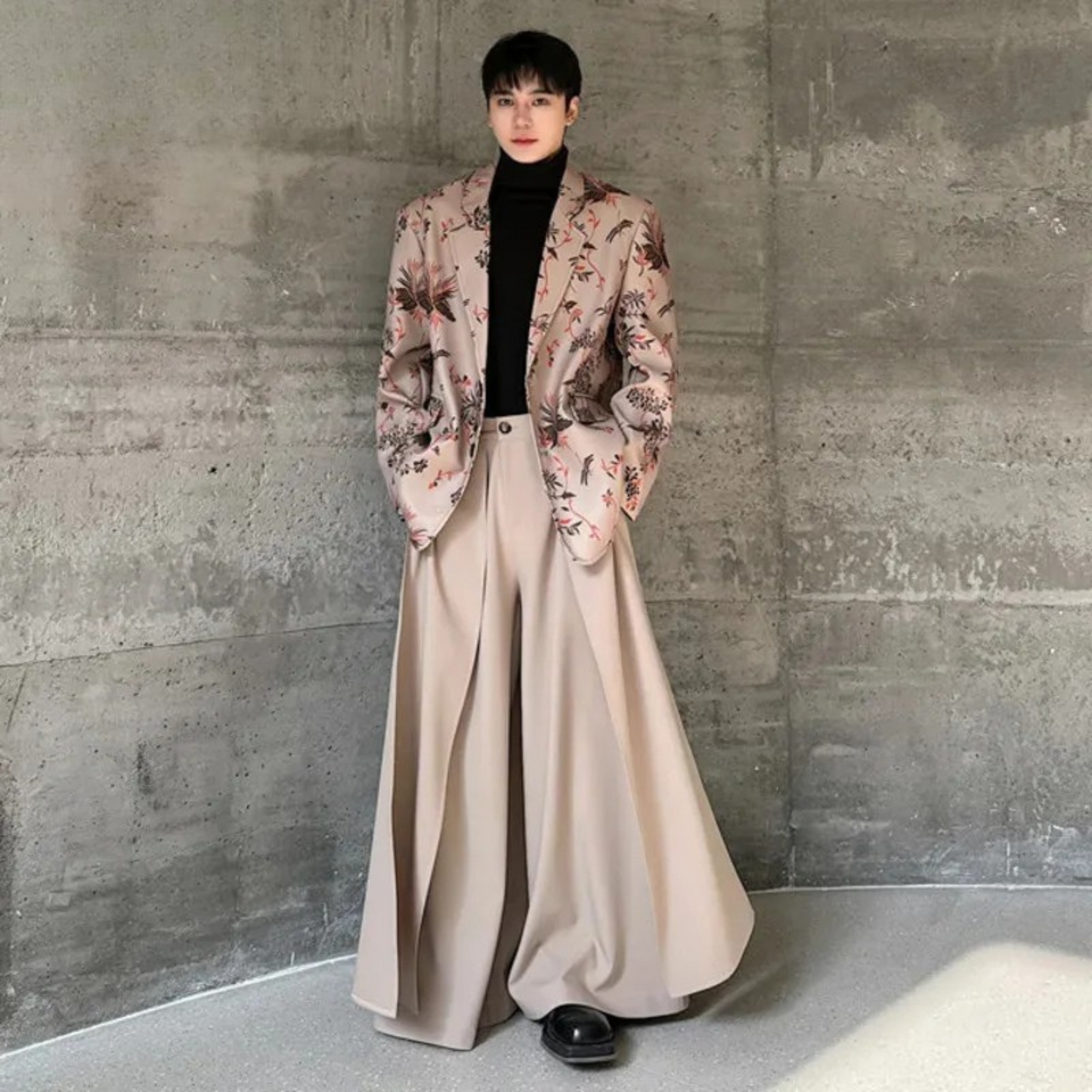 Luxury Men's Khaki Blazer & Pants - Oversized Fit