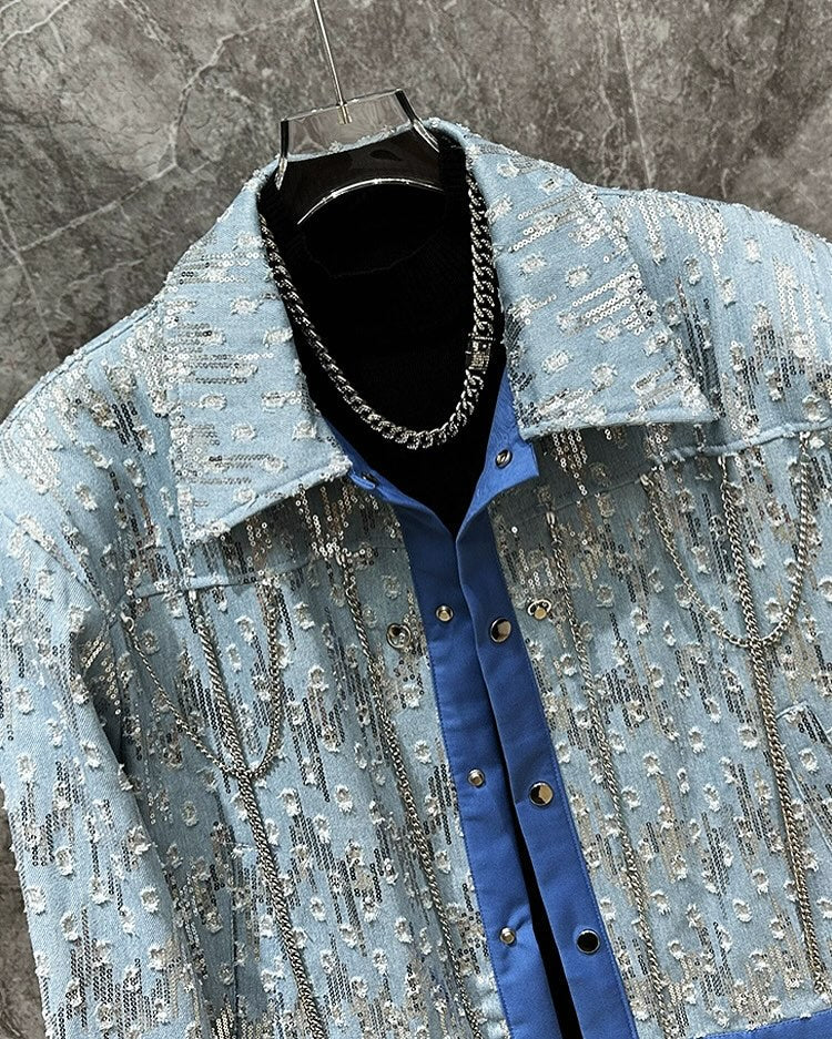 Men's Embellished Denim Jacket
