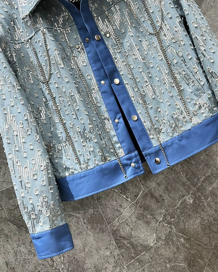 Men's Embellished Denim Jacket