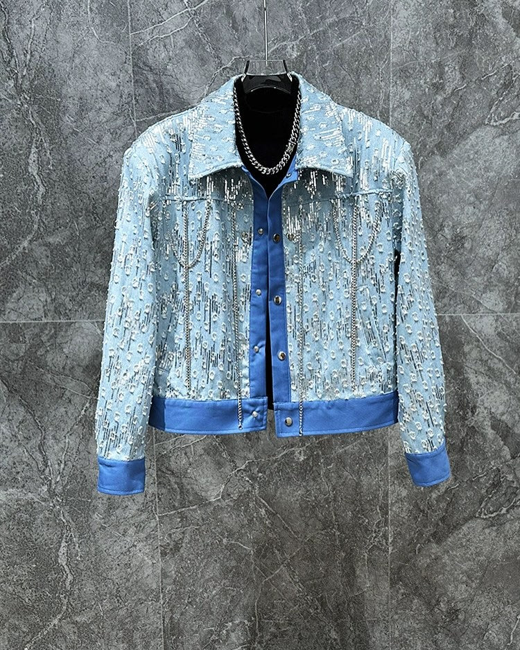Men's Embellished Denim Jacket