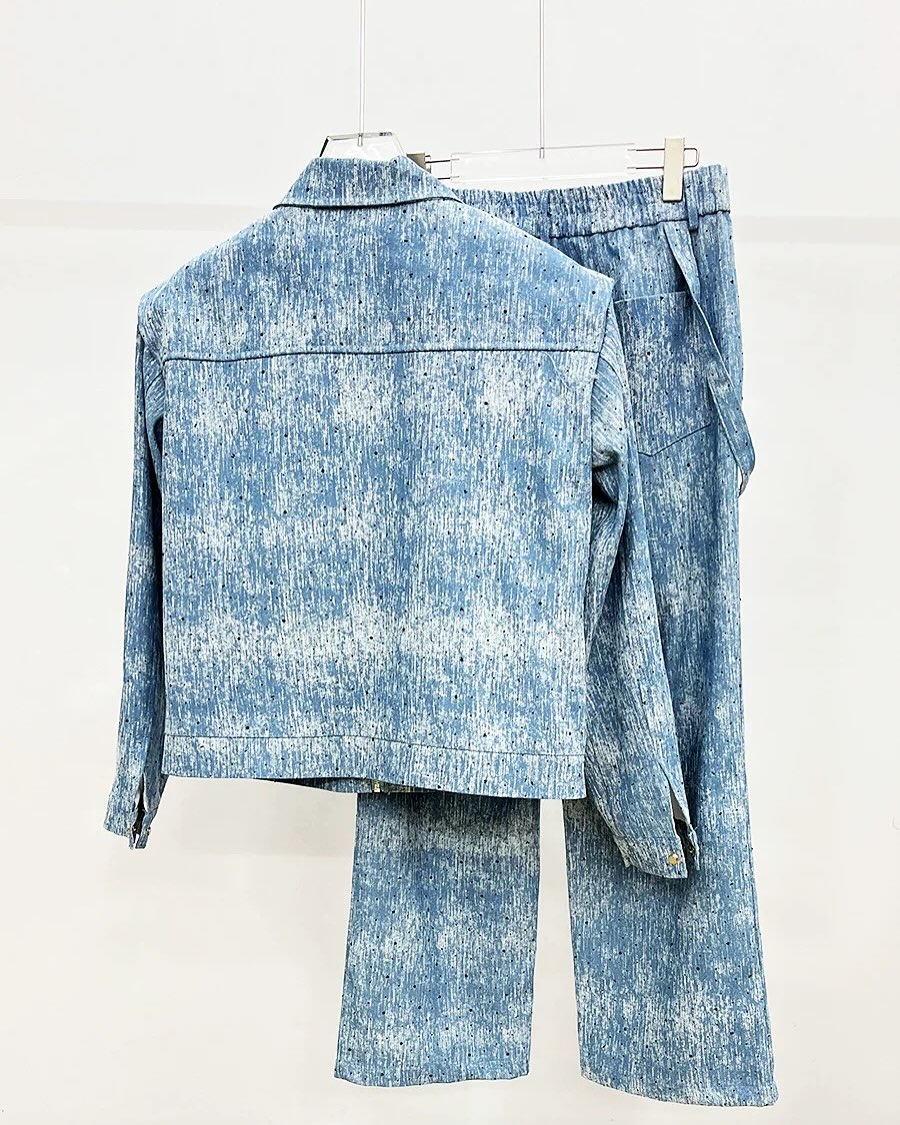 Men's Light Wash Denim Suit
