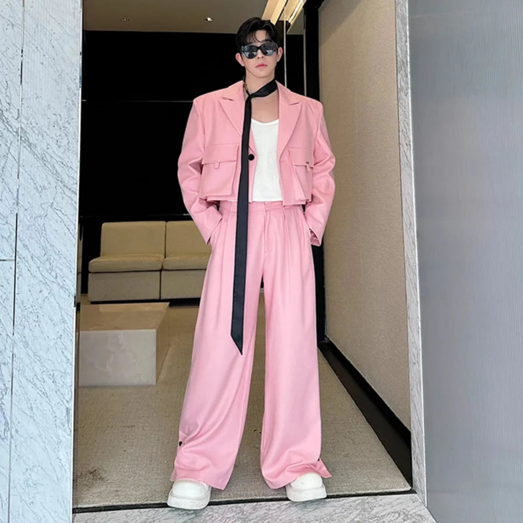Men's Cropped Blazer & Trousers Set