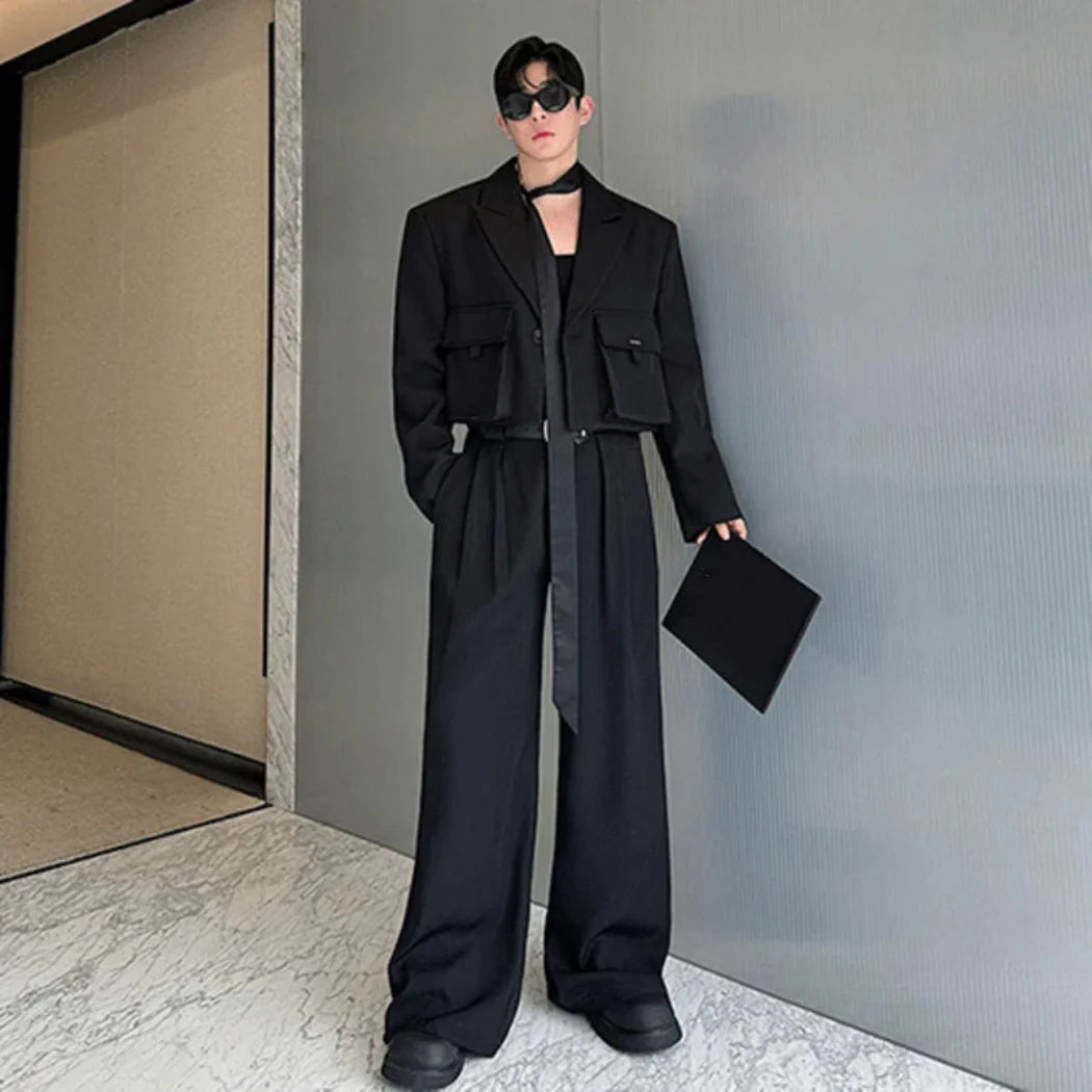 Men's Cropped Blazer & Trousers Set