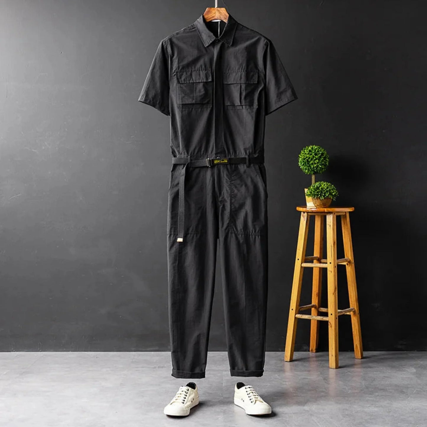 Men's High Streetwear Stylish Workwear Jumpsuit