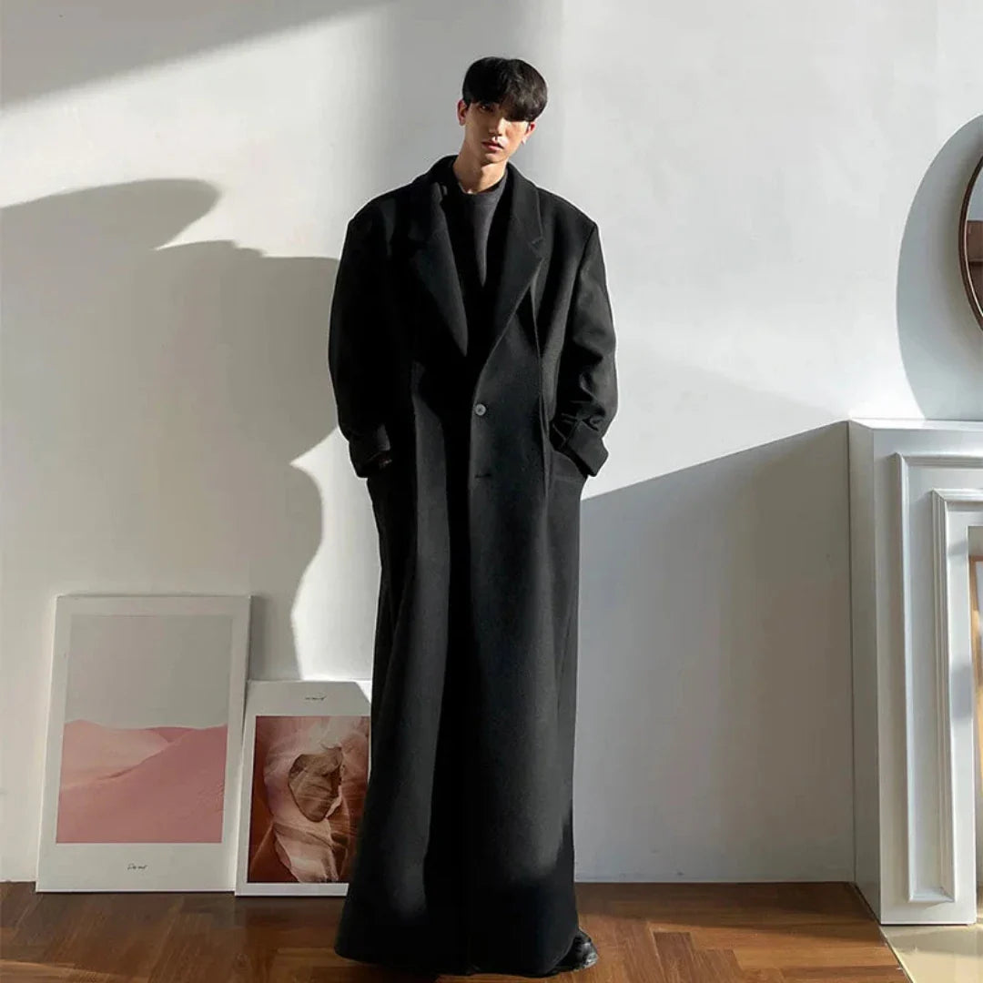Men's Luxurious Oversized Extra Long Wool Coat