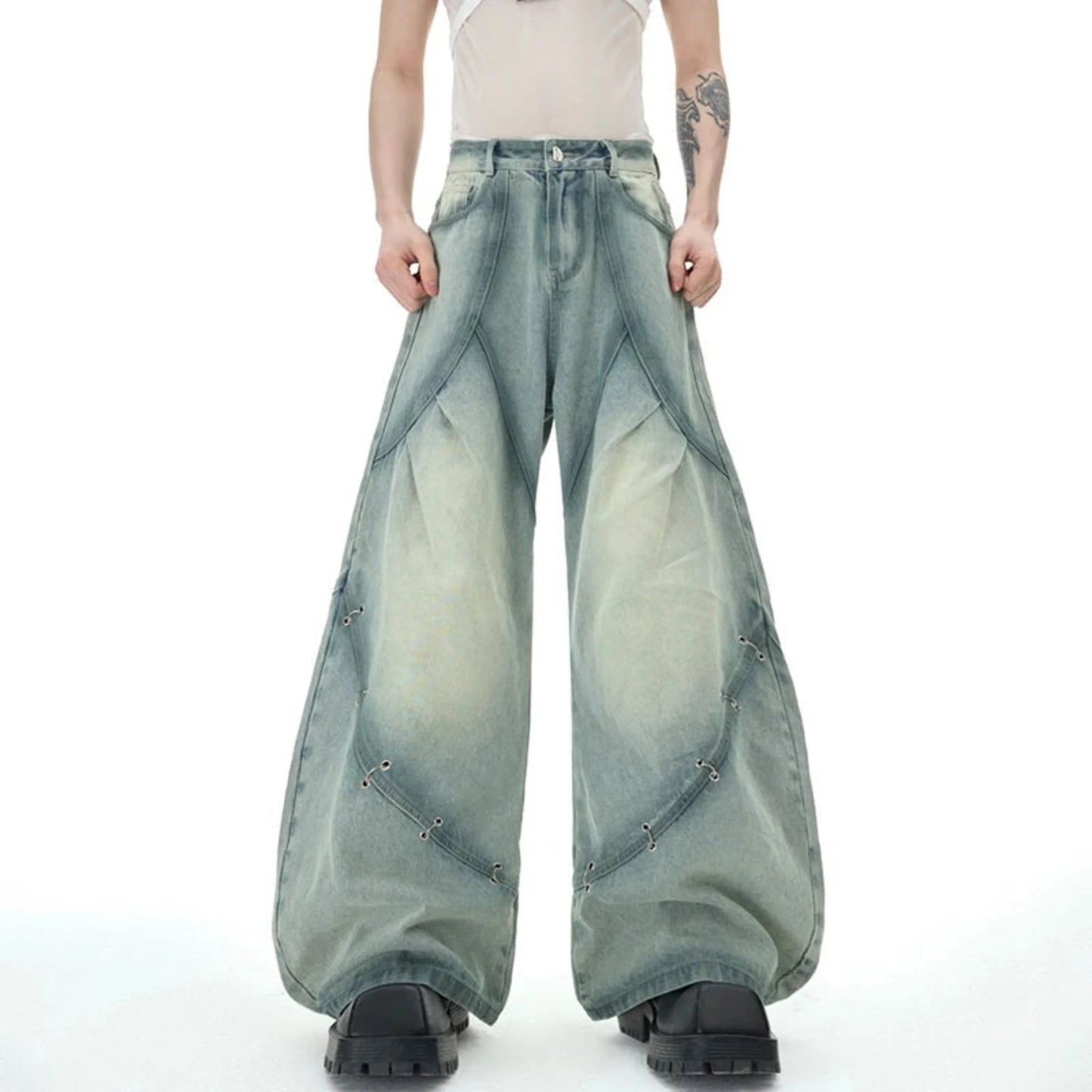 Men's Wash Denim Balloon Jeans