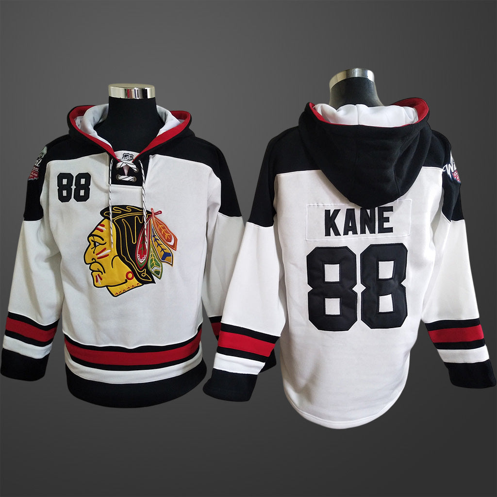 Men’s Chicago Blackhawks #88 Patrick Kane White Stitched Hoodie