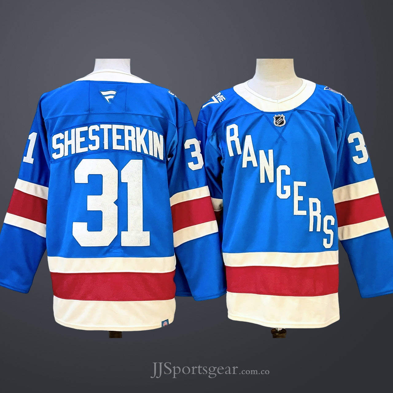 Men’s New York Rangers #31 Igor Shesterkin Blue 2025 Stitched Hockey Jersey