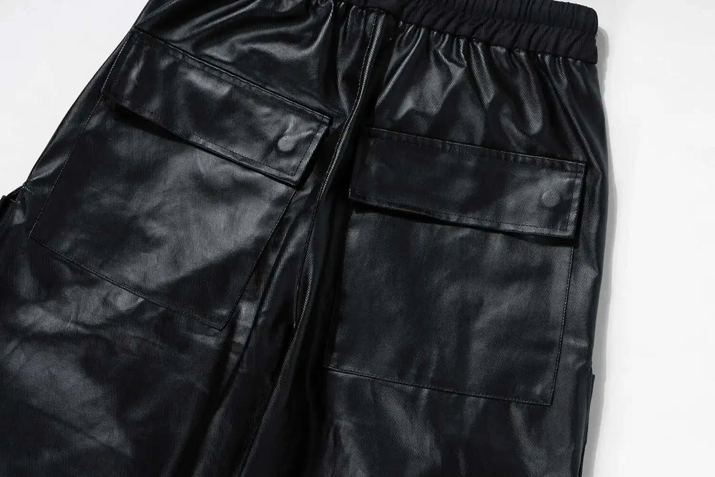 Men's Vegan Leather Cargo Pants