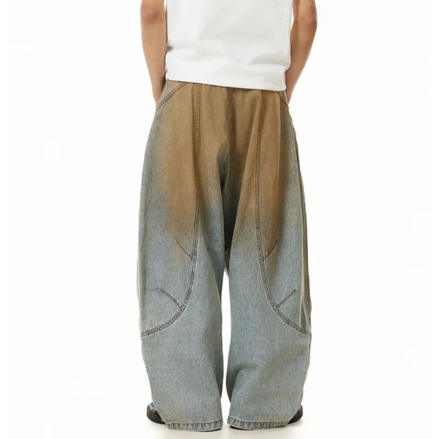 Men's Baggy Fit Stained Jeans