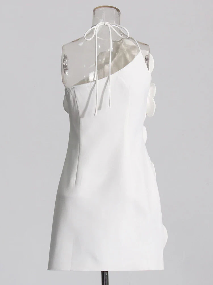 Floral Mini Dress - One-Shoulder Elegance