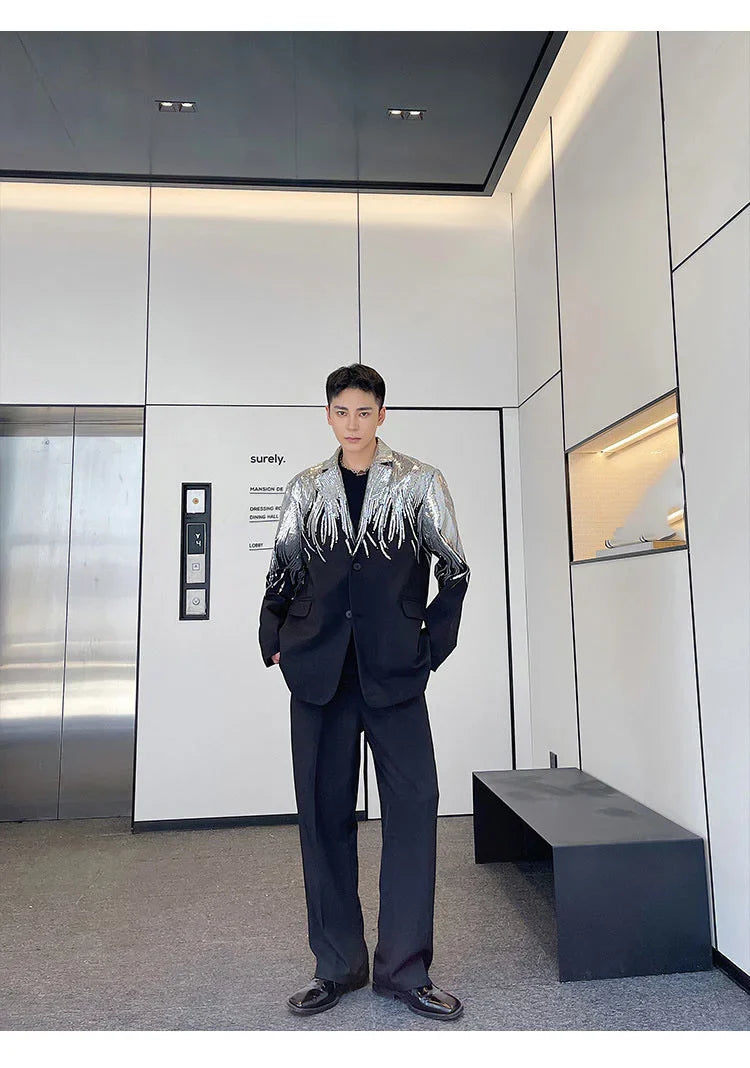 Men's Elite Feather Sequin Blazer