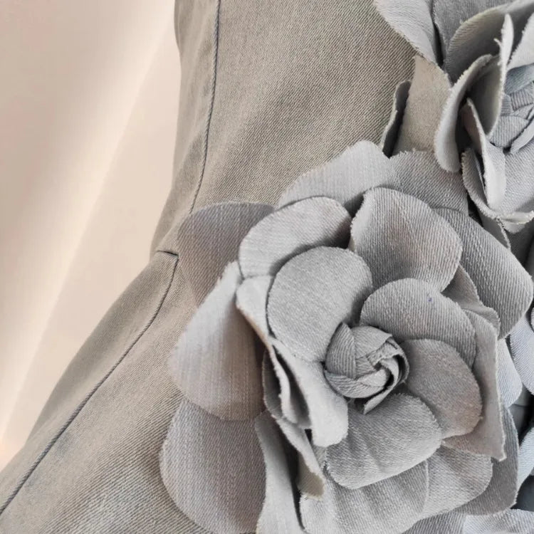 Women's Luxury Denim Floral Jumpsuit
