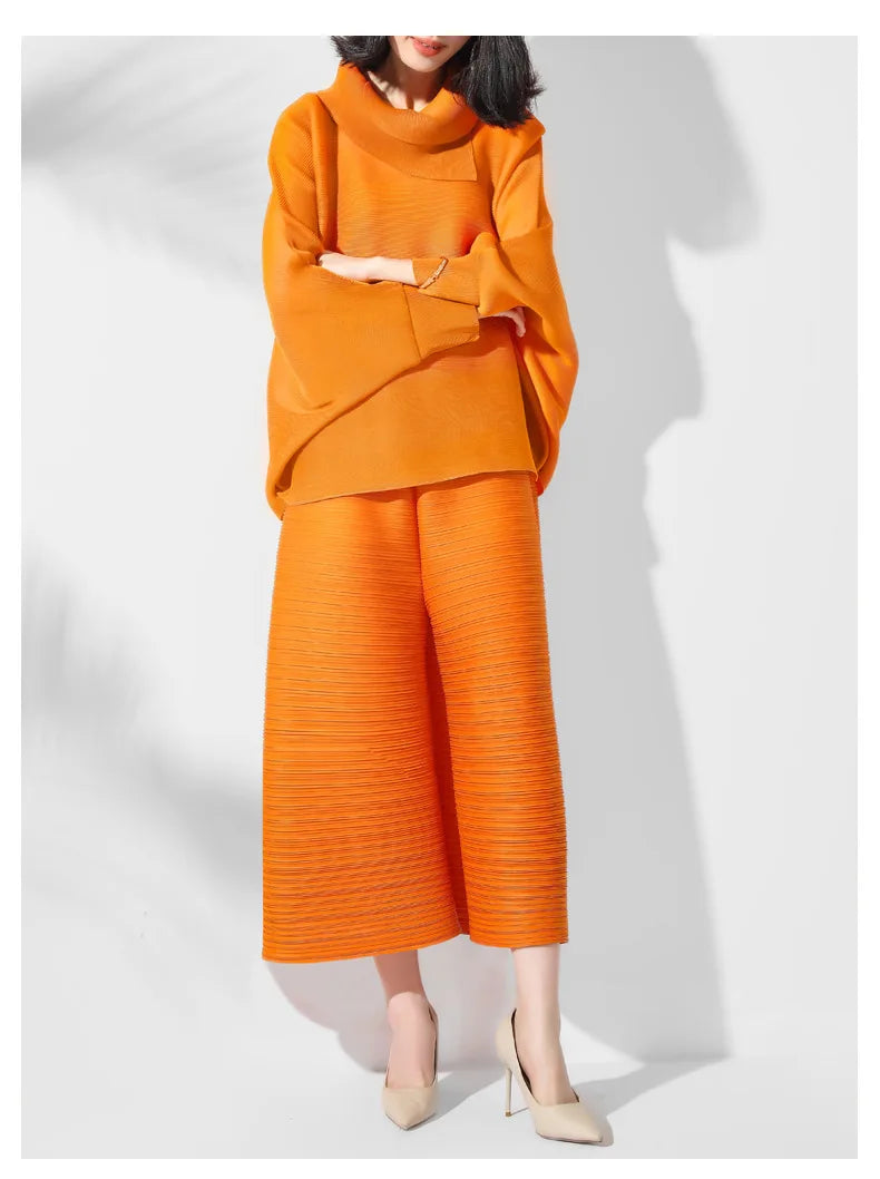 Designer Pleated Culotte Trousers & Top Set