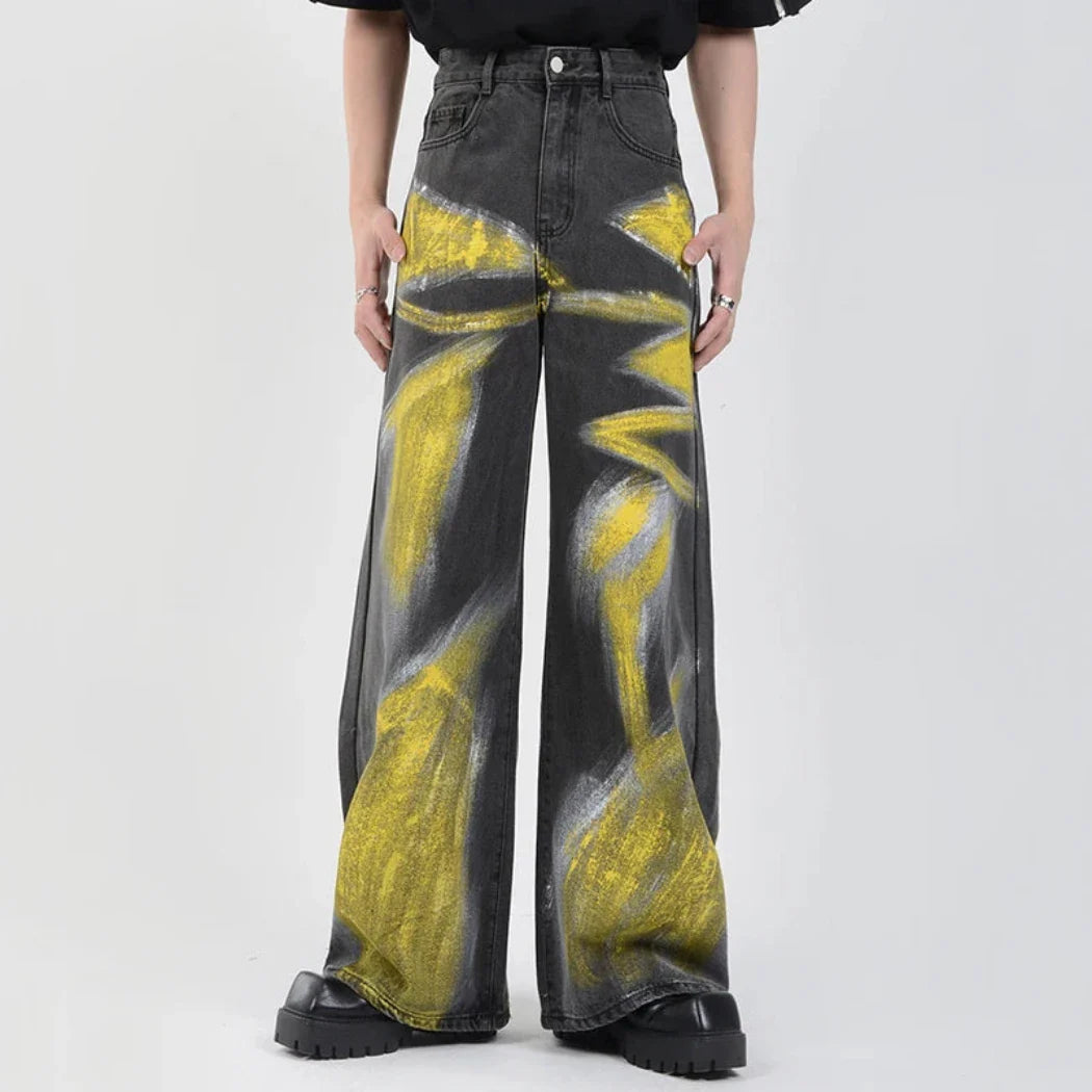 Men's Charcoal Graffiti Jeans