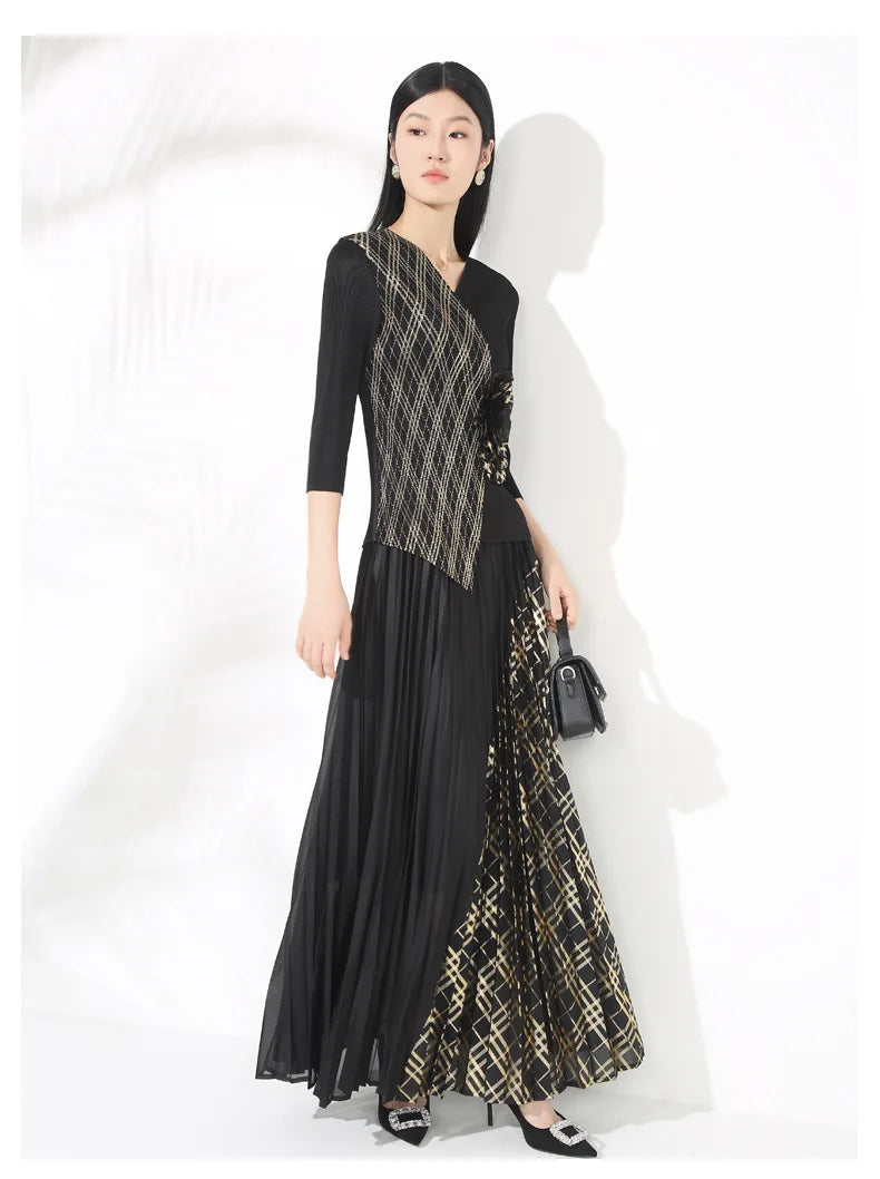 Luxury Petite Pleated Skirt Set