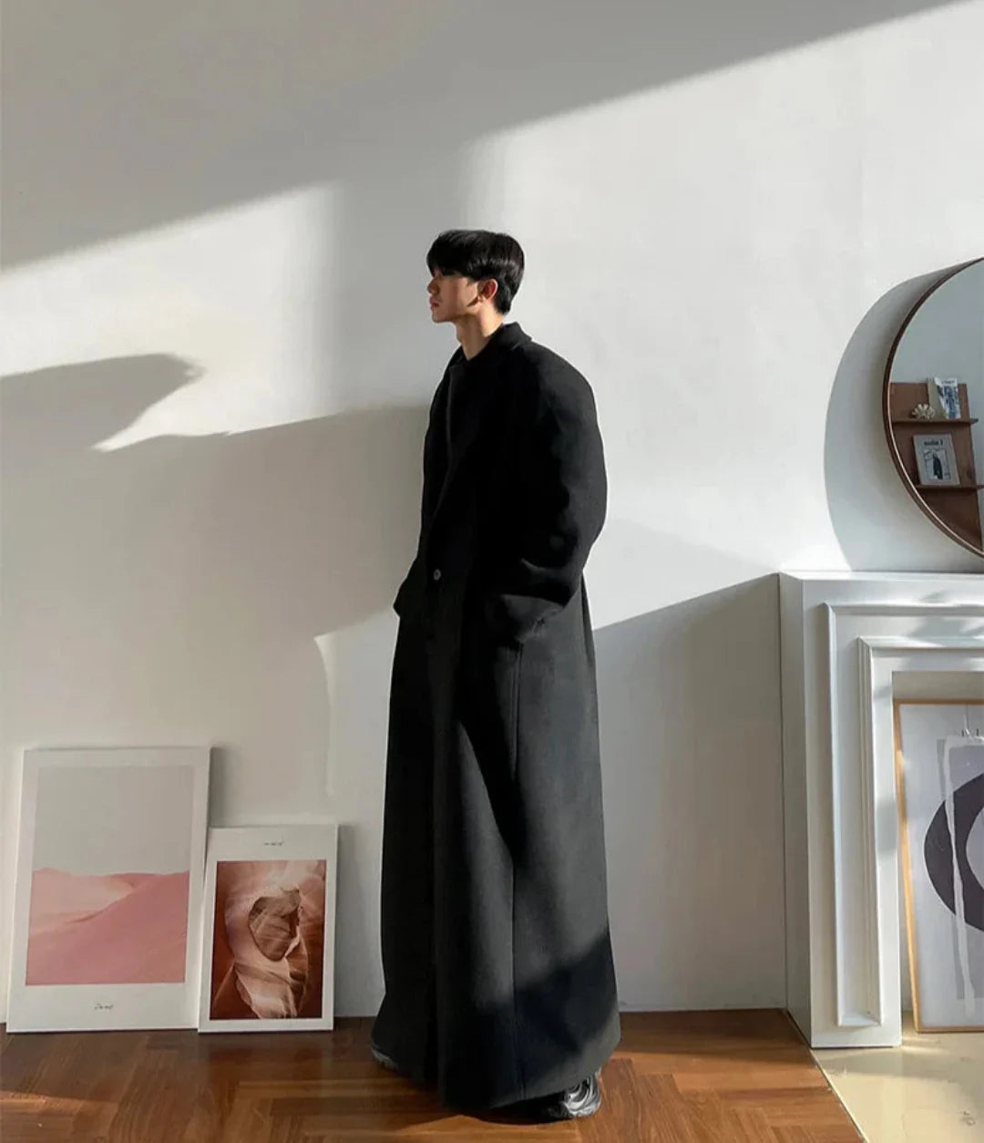 Men's Luxurious Oversized Extra Long Wool Coat