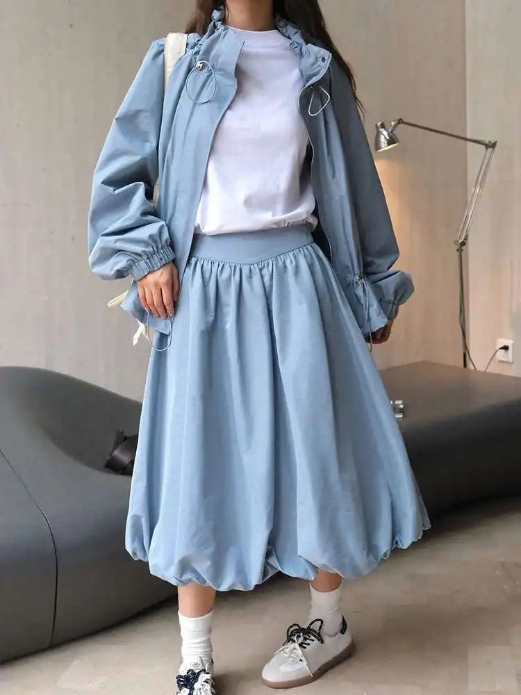 Poplin Full Avant-Garde Bubble Skirt