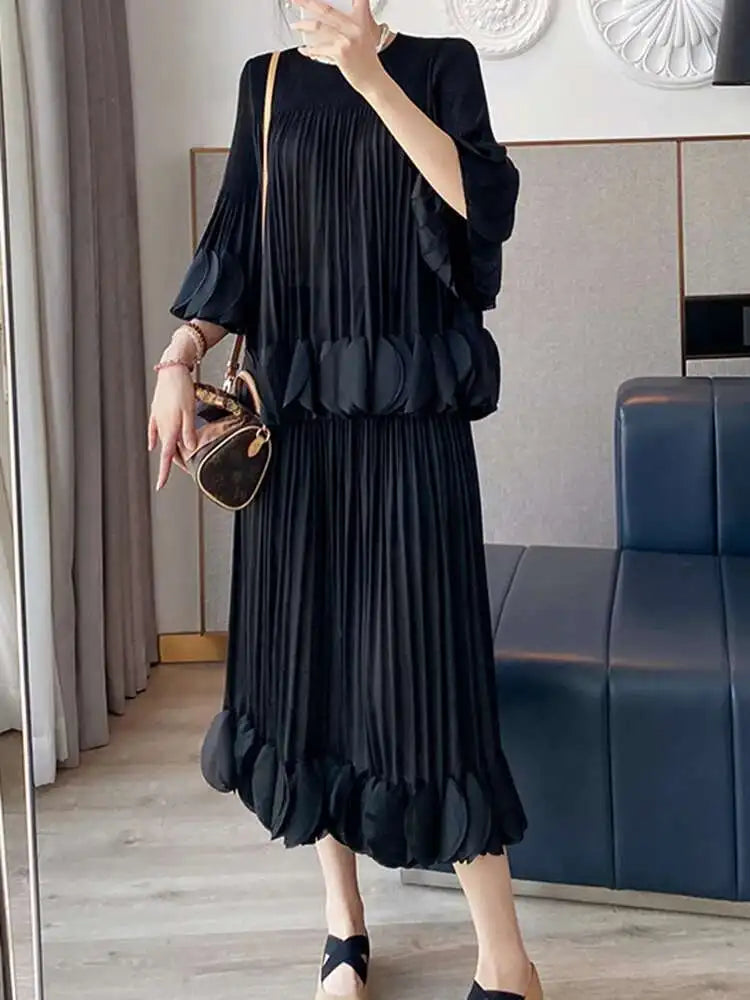 Flowy Pleated Pull-On Skirt Set