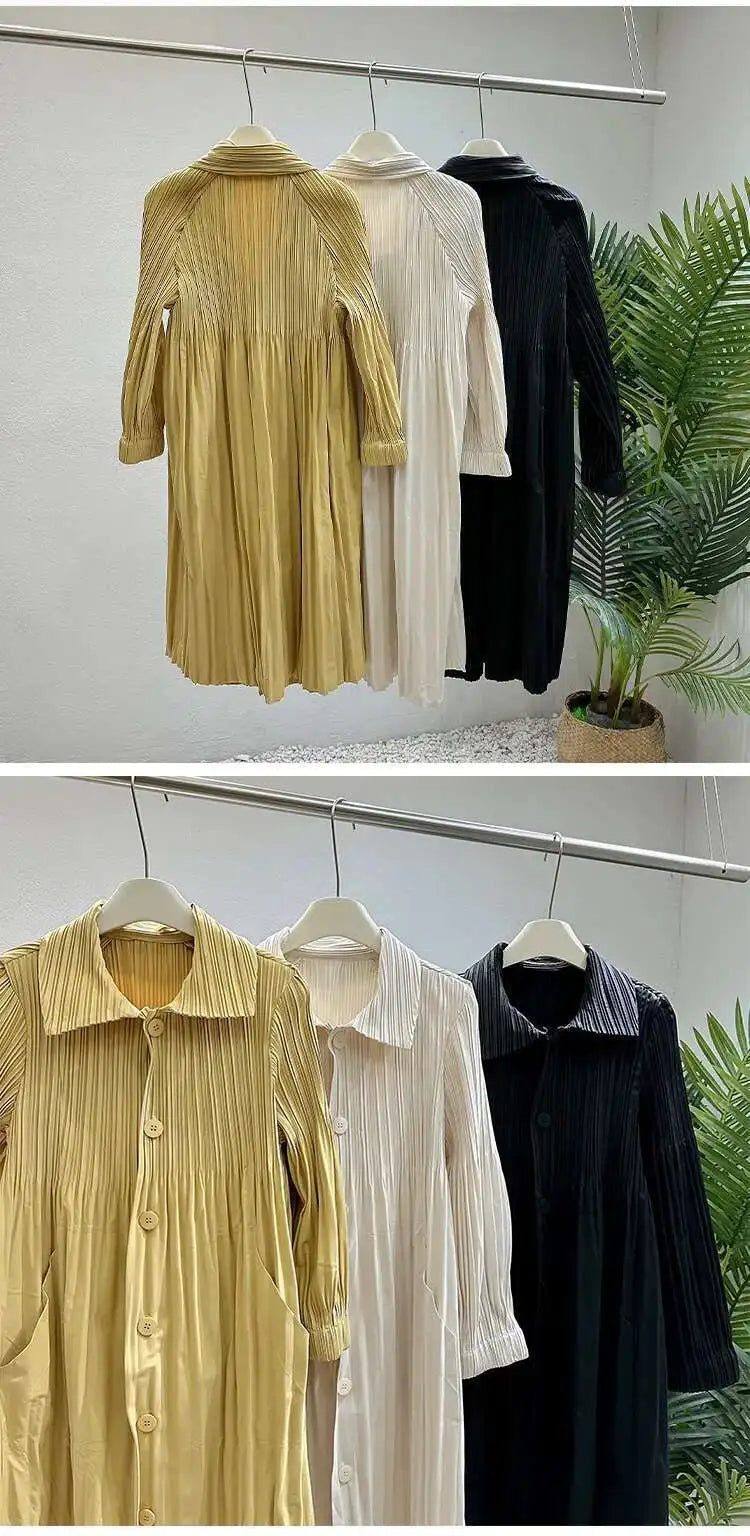 Daily Japanese Pleated Coat