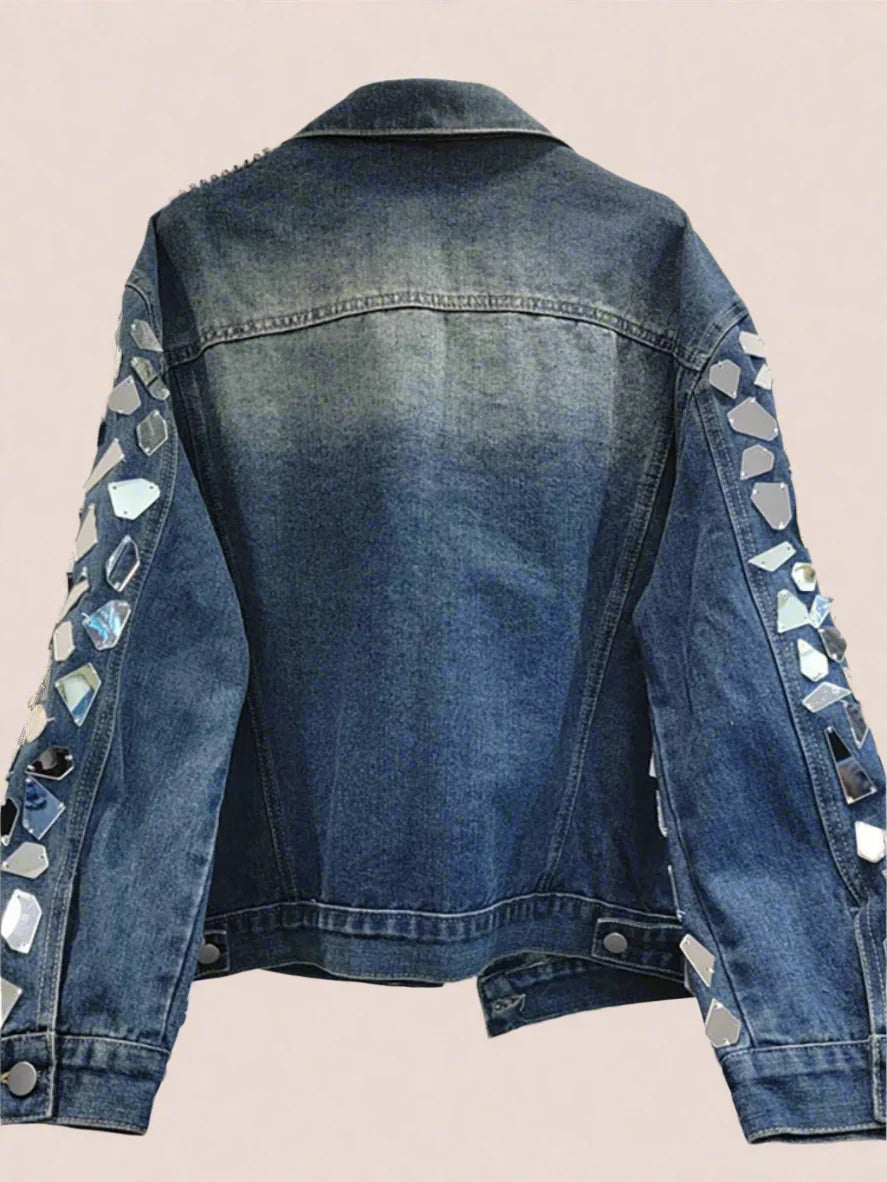Women's Denim Geometric Mirrors Jacket